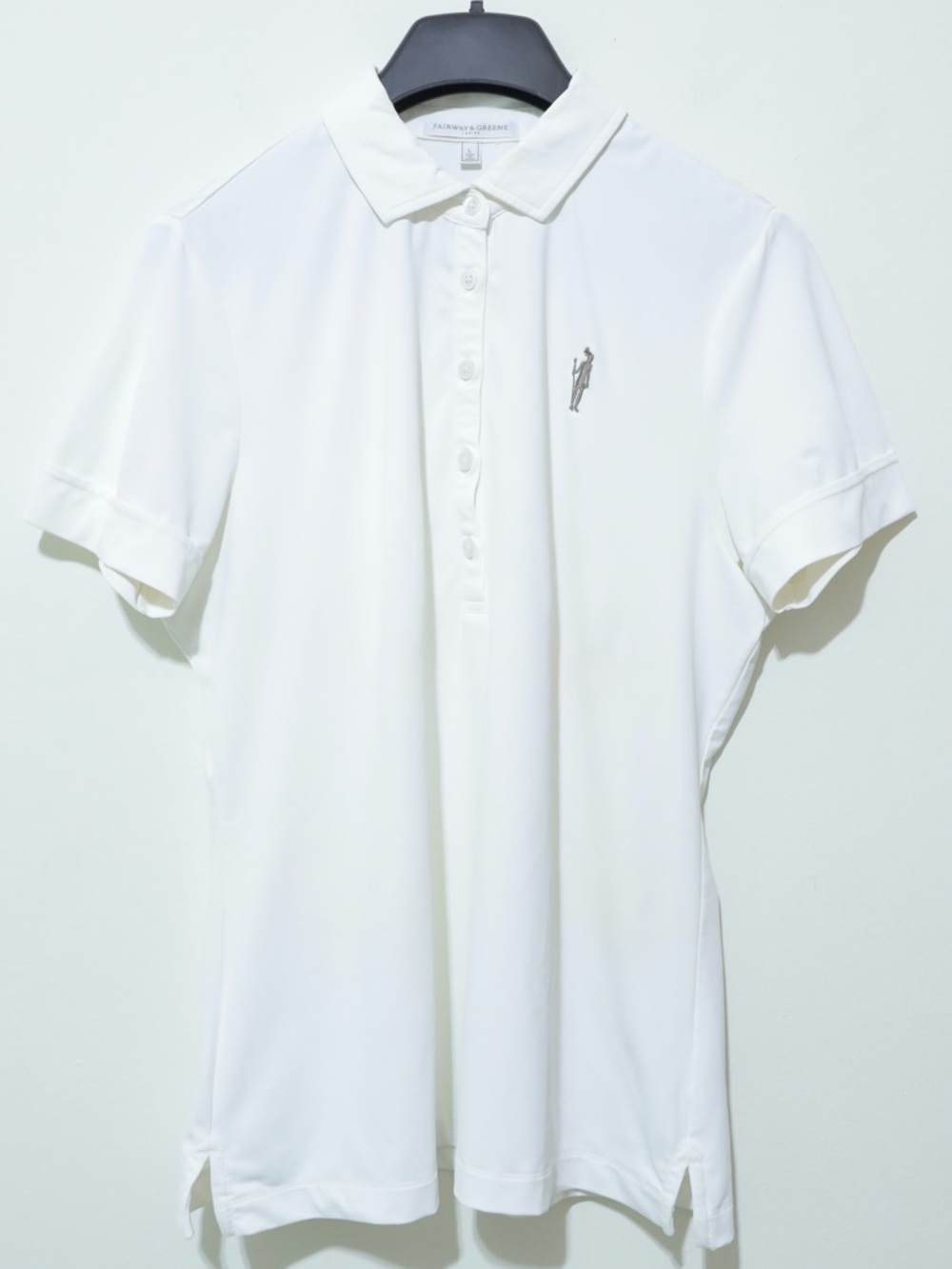 Fairway & Greene Ladies Size Large White Performance Golf Polo Embroidered Logo